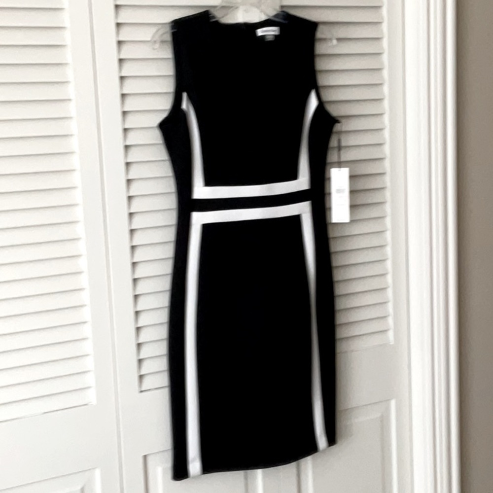 Sleeveless Black and White Calvin Klein Dress